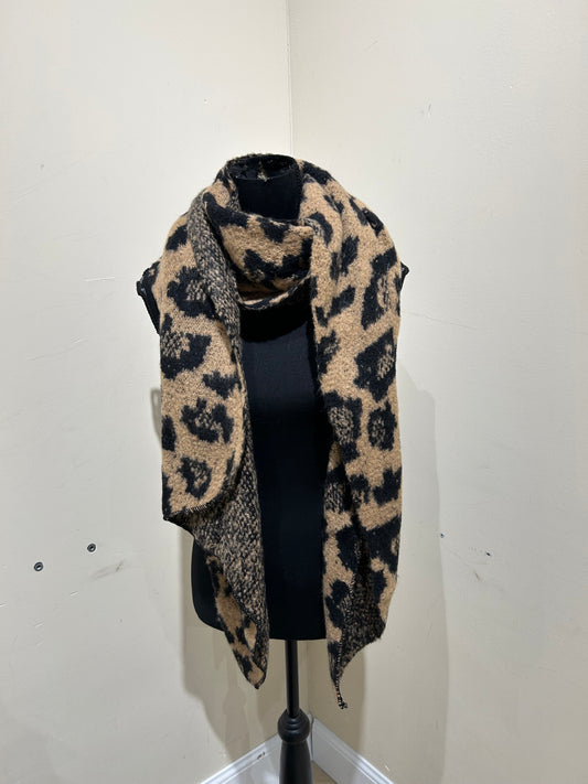 Sjaal Leopard bruin